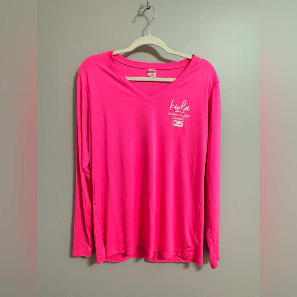 Women's Big Rock KWLA women's Sport-Tek hot Pink Long Sleeve performance top XL